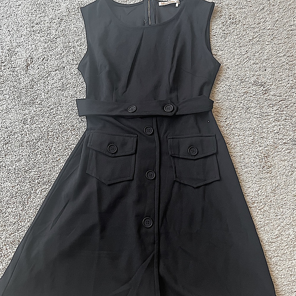 Miao Miao Black Button Dress New With Tags
